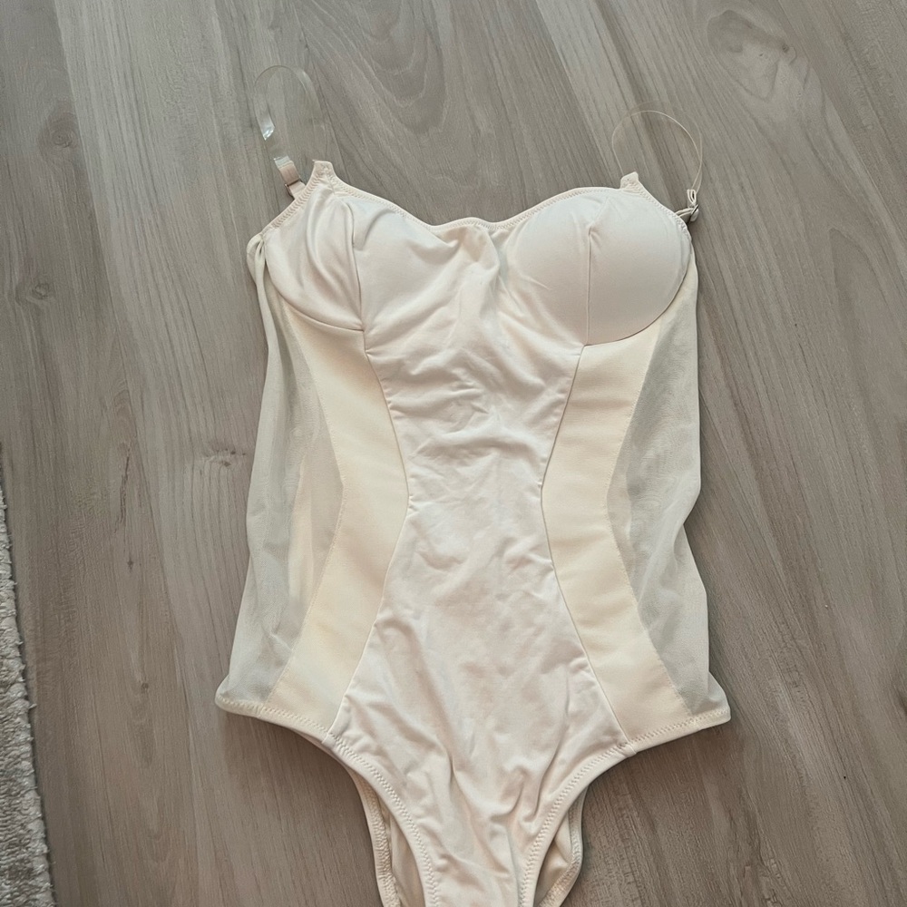 La Perla Cream Bodysuit with Sheer Panels